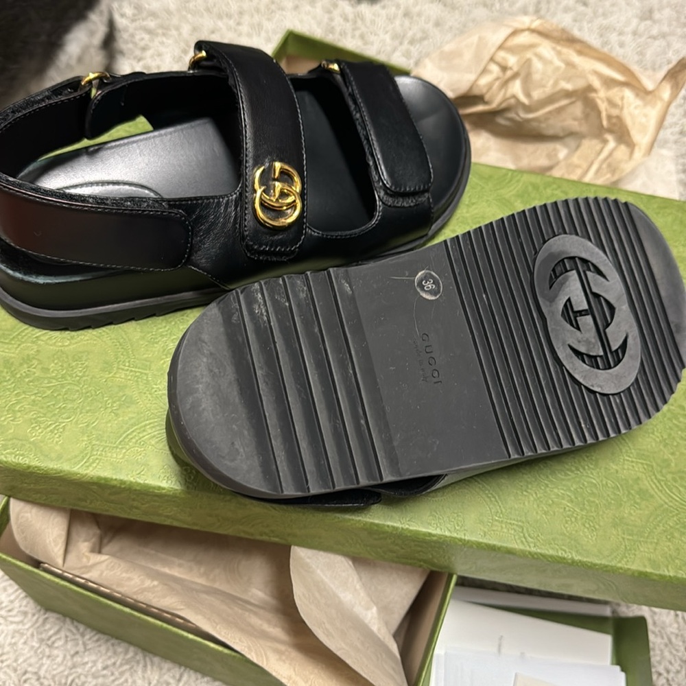 Gucci sandals sling back dad sandal / authentic Gucci shoe